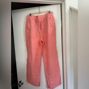 Athleta Coral Linen Pants size 10